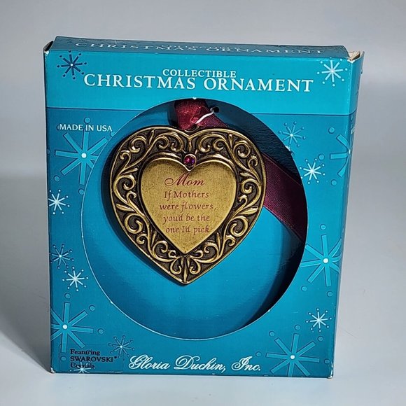 Gloria Duchin Other - Gloria Duchin Mom Collectible Christmas Ornament Blue Box with Swarovski Crystal